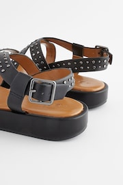 Black Forever Comfort® Flatform Strappy Sandals - Image 6 of 9
