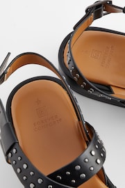 Black Forever Comfort® Flatform Strappy Sandals - Image 8 of 9