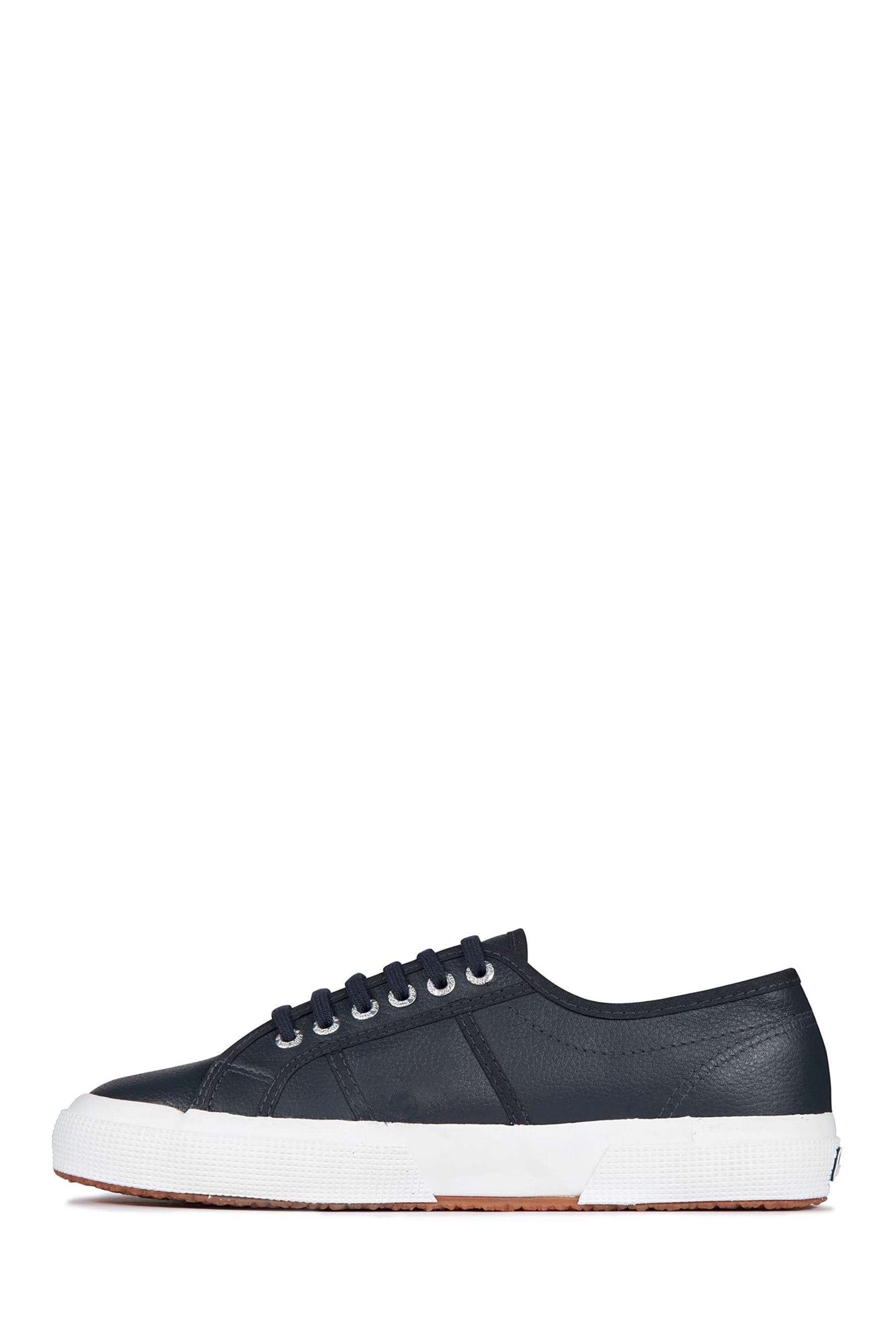 Superga navy leather trainers new arrivals