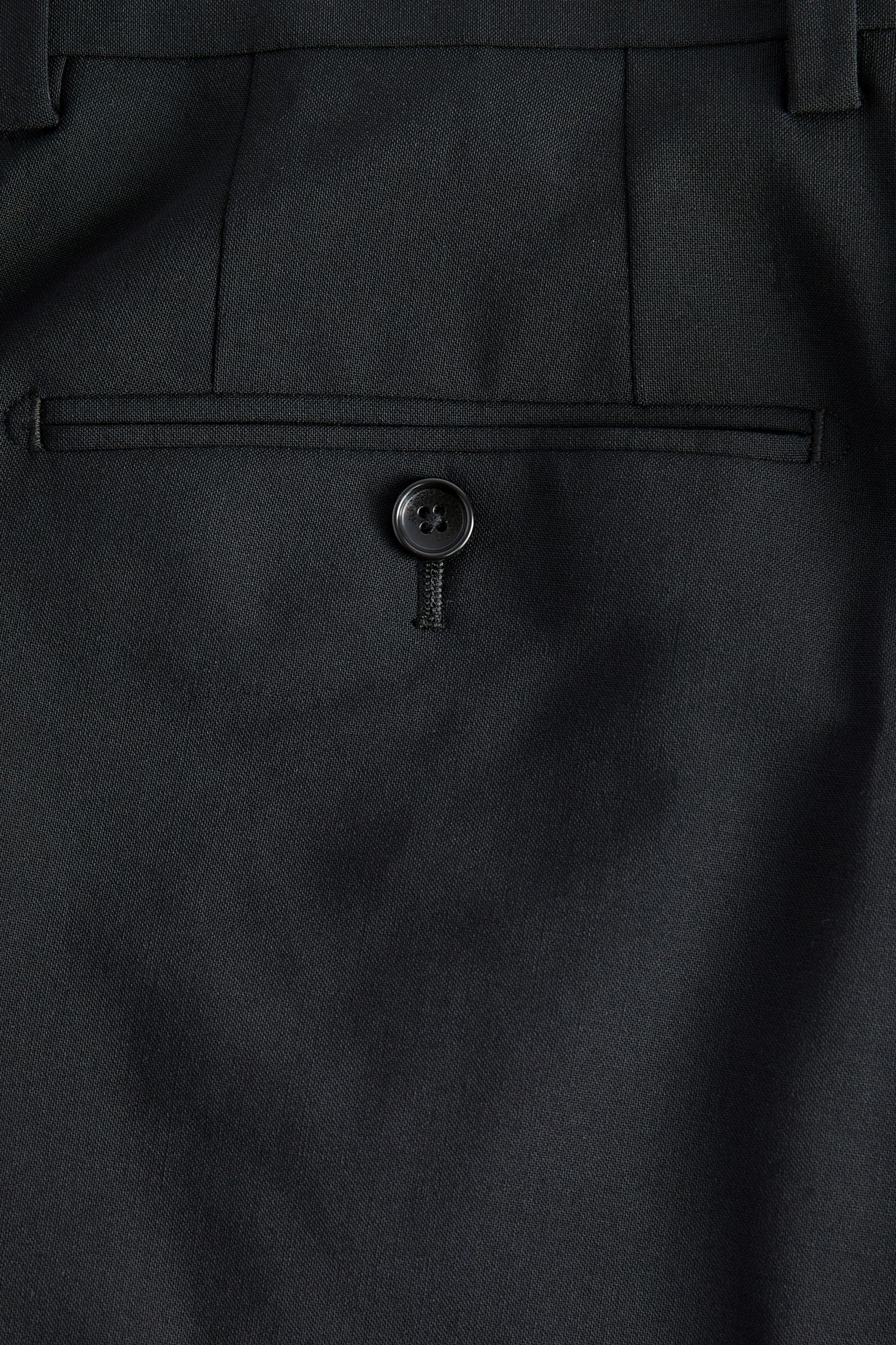 Black Regular Fit Signature Tollegno Italian Fabric Suit Trousers - Image 7 of 8