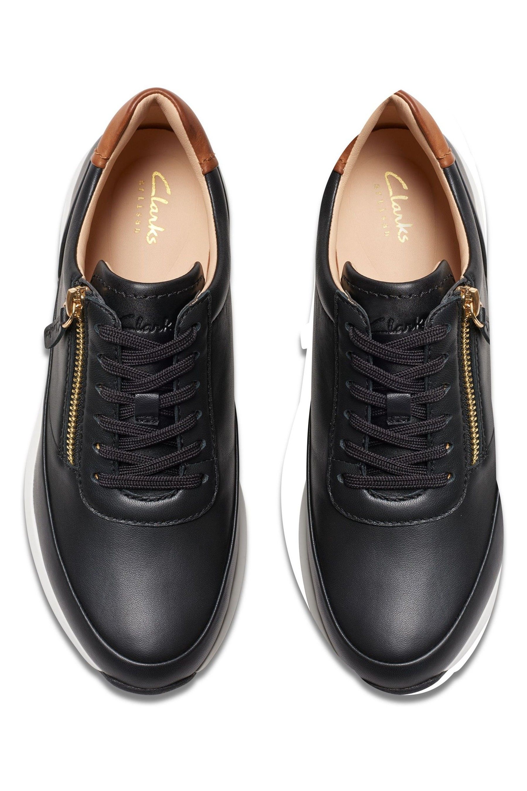 Buy Clarks Black Standard Fit D Leather Tivoli Zip Shoes from Next Luxembourg
