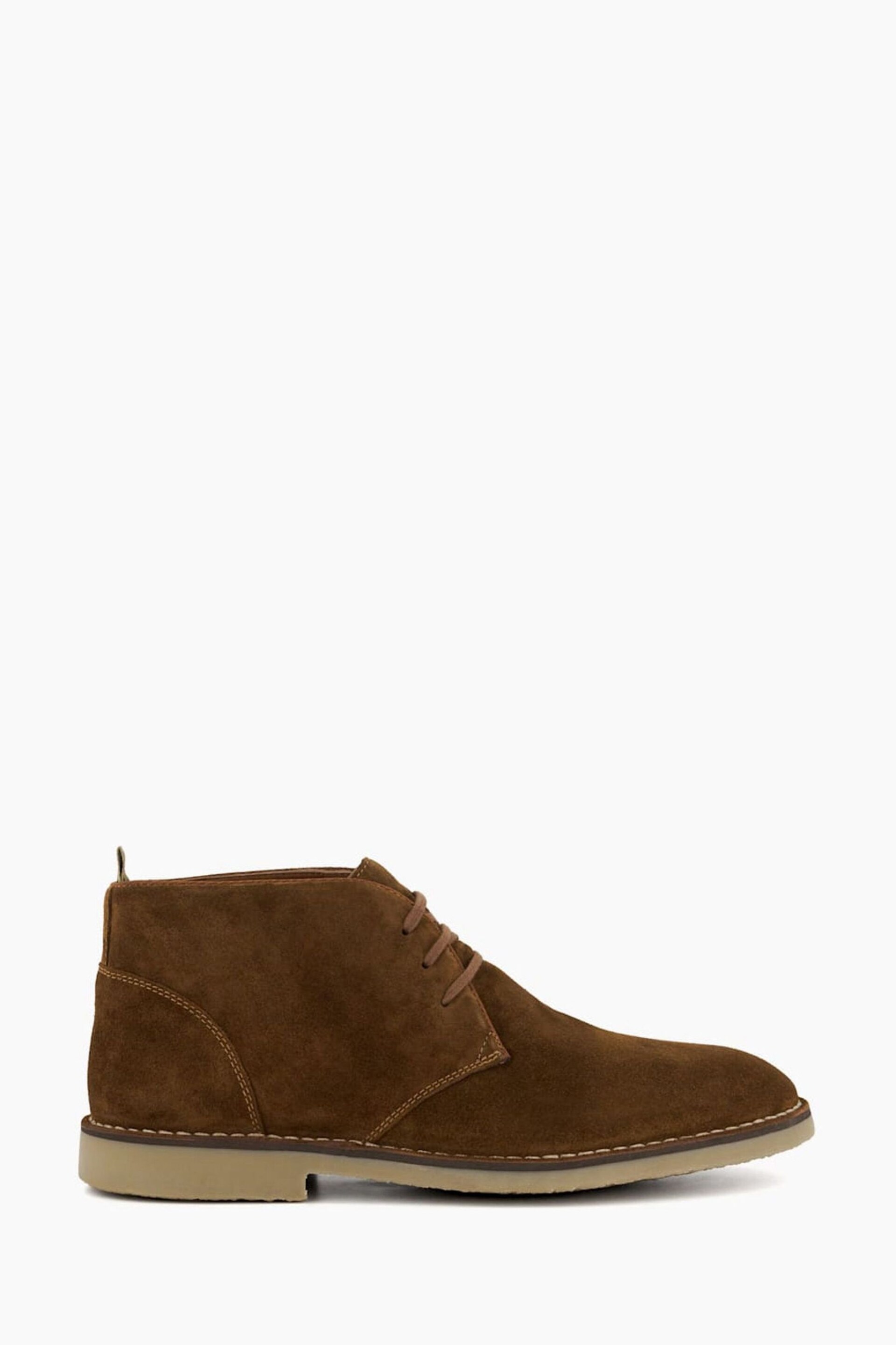 Dune London Brown Cashed Chukka Boots - Image 3 of 6