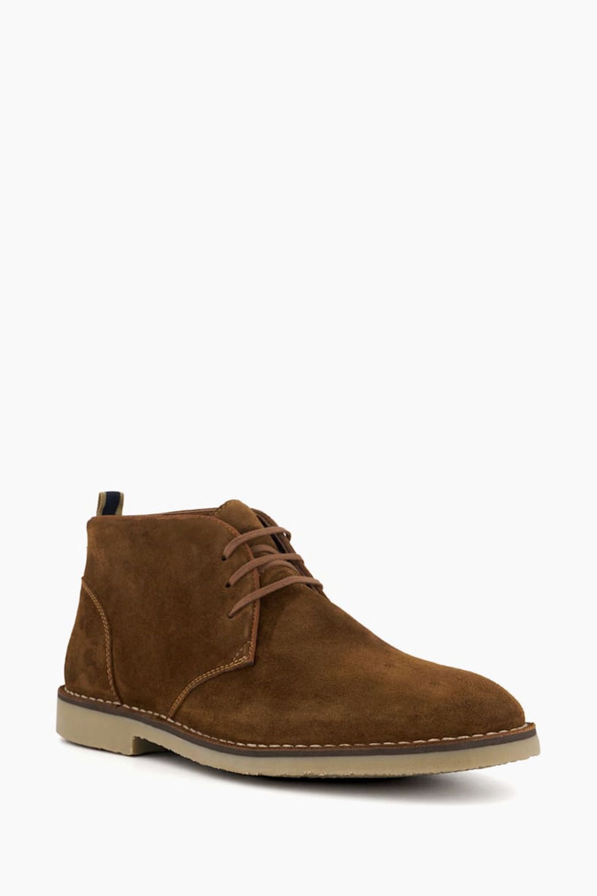 Dune London Brown Cashed Chukka Boots - Image 4 of 6