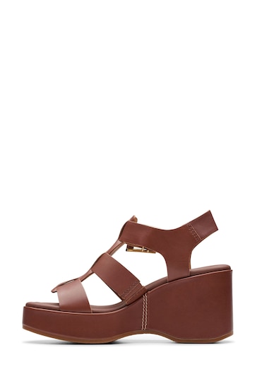 Clarks Brown Leather Manon Cove Sandals