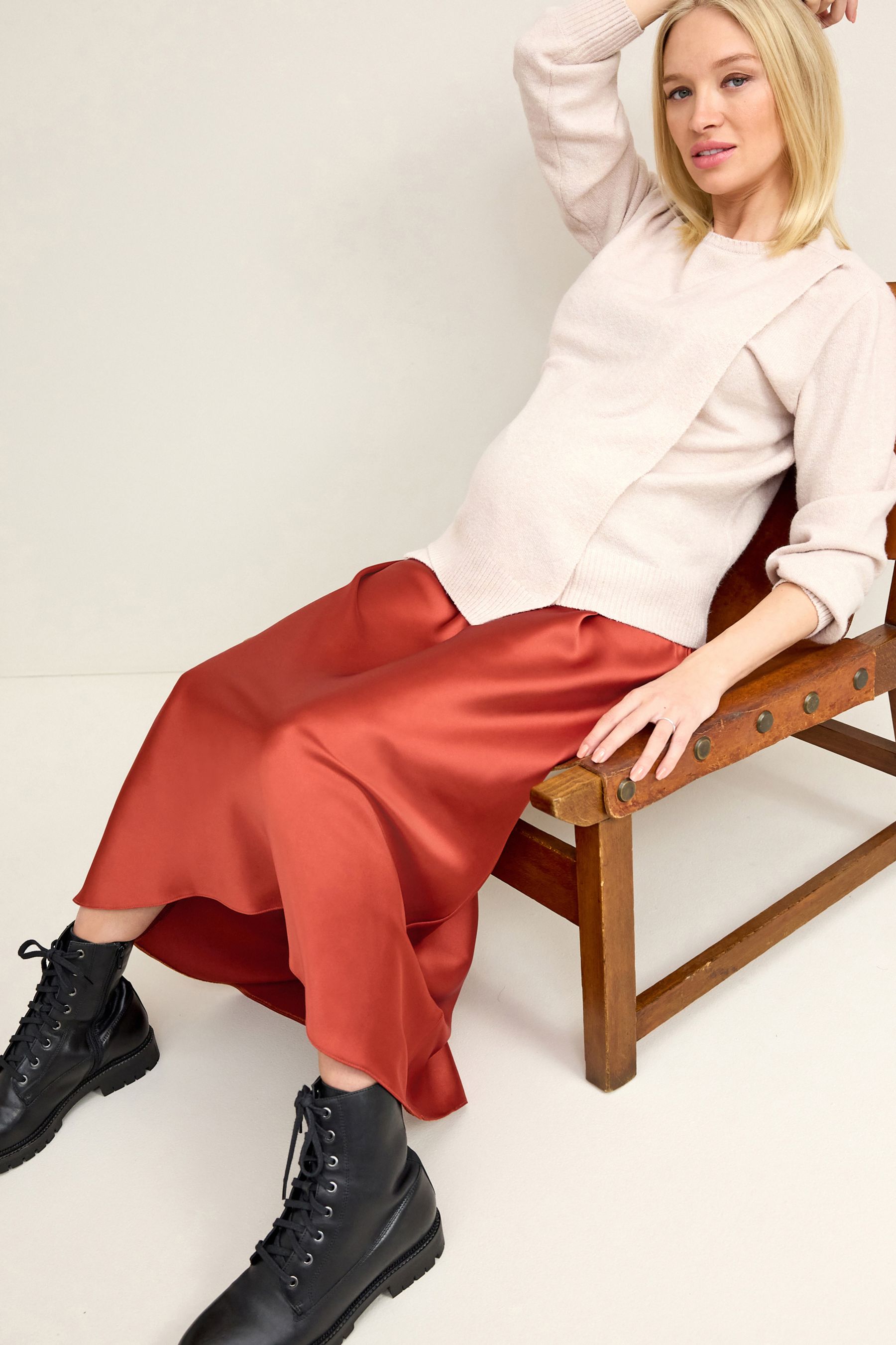 Maternity satin deals slip dress