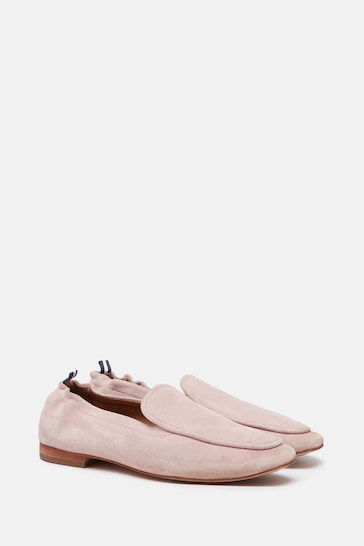 Joules Sloane Narrow Fit Pink Suede Loafers