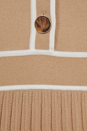 Reiss Camel Mia Junior Knitted Polo Skater Dress - Image 6 of 6