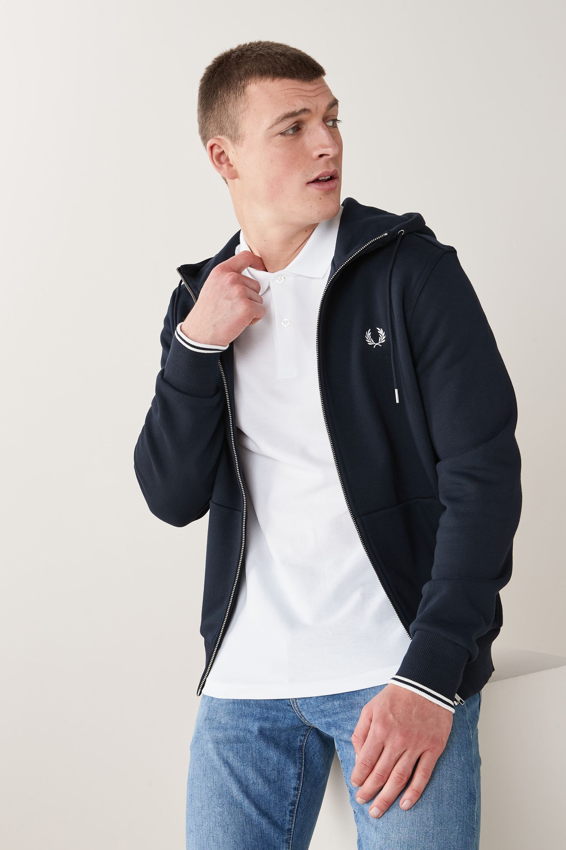 Fred perry zip hoodie sale