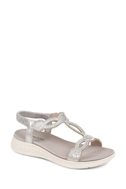 Pavers Grey Embellished Flatform Sandals - Image 2 of 5