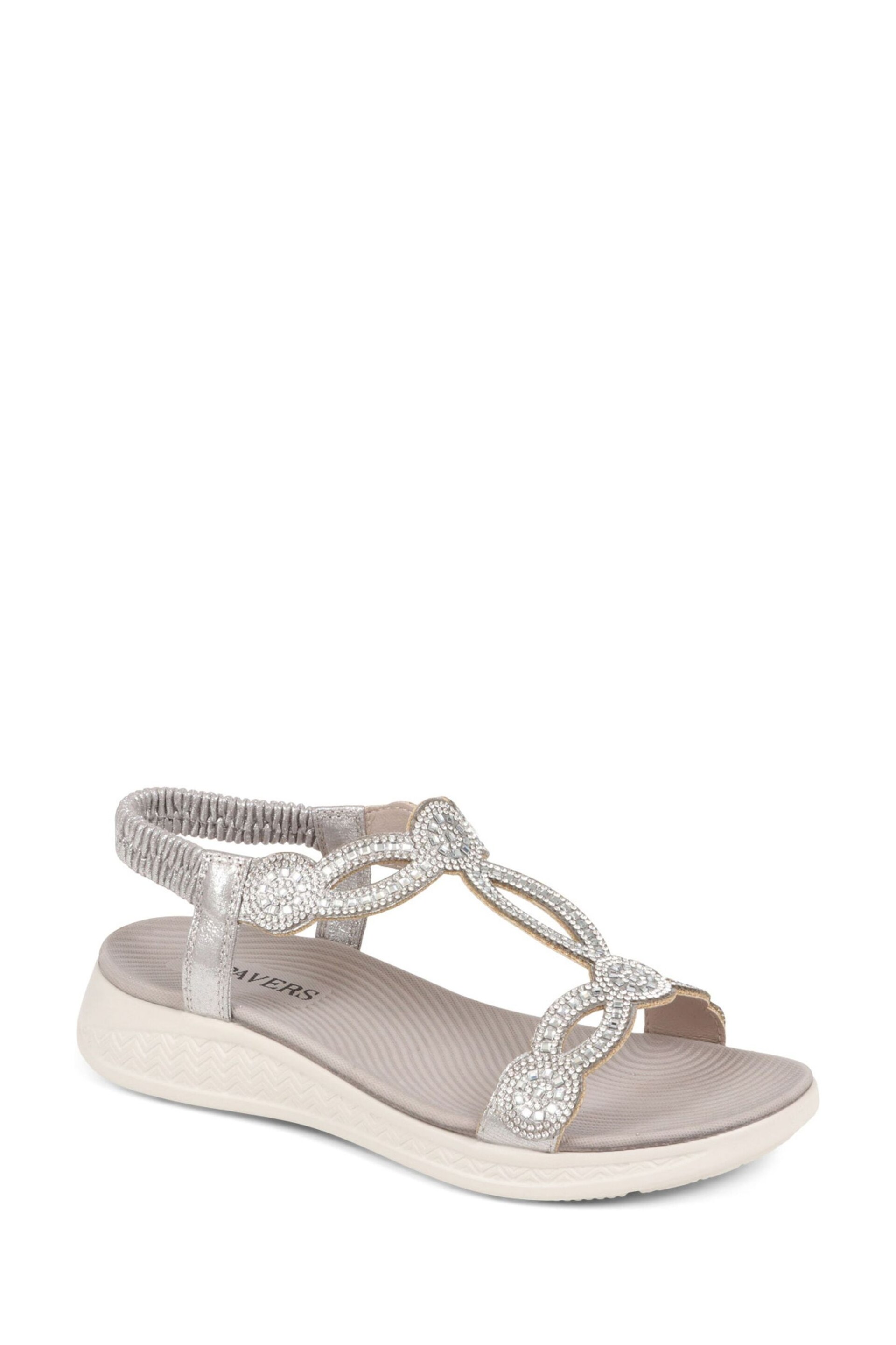 Pavers Grey Embellished Flatform Sandals - Image 2 of 5