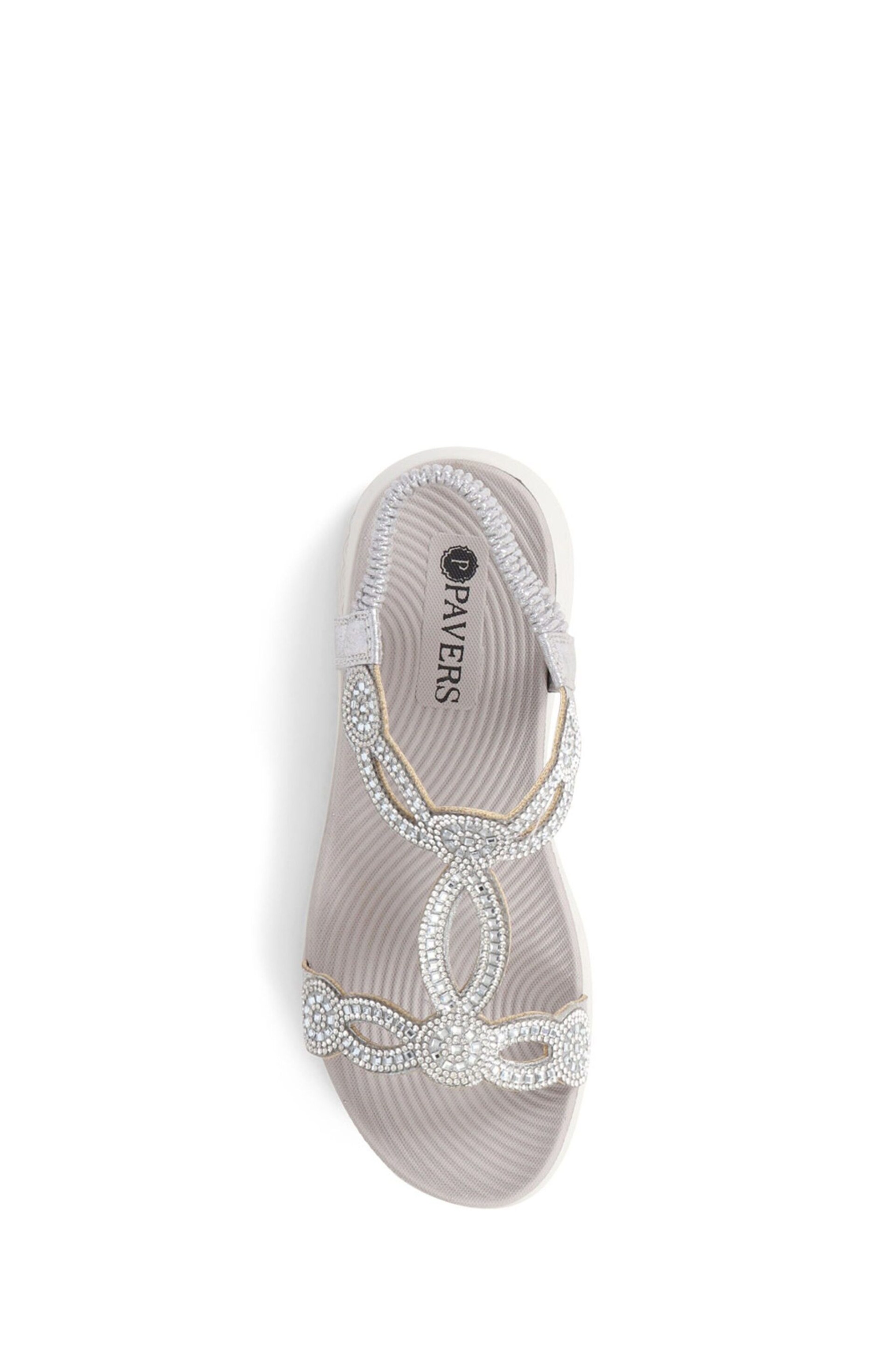 Pavers Grey Embellished Flatform Sandals - Image 4 of 5