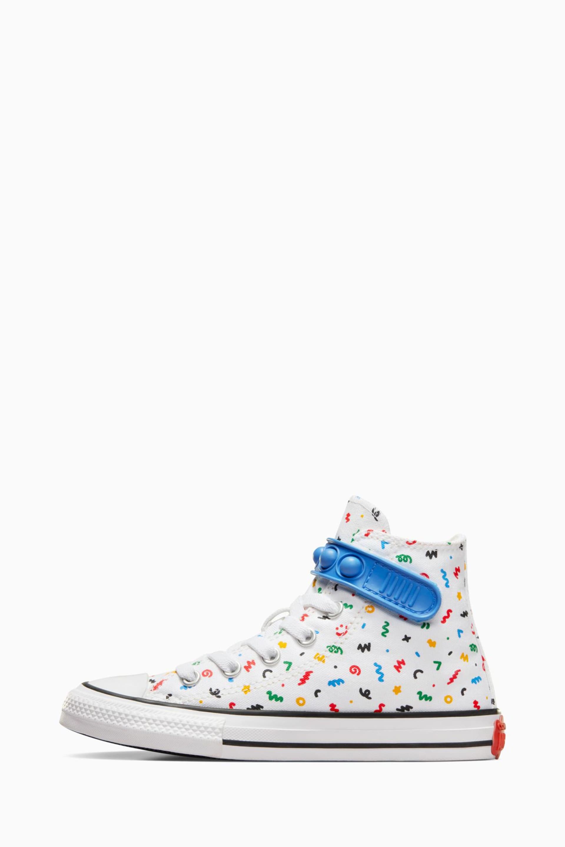 Converse White/Blue Chuck Taylor All-Star Bubble Strap 1V Trainers - Image 5 of 18
