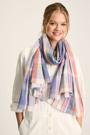 Joules Harlyn Blue Cotton Summer Scarf - Image 1 of 5