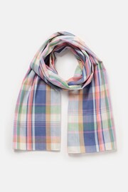 Joules Harlyn Blue Cotton Summer Scarf - Image 3 of 5