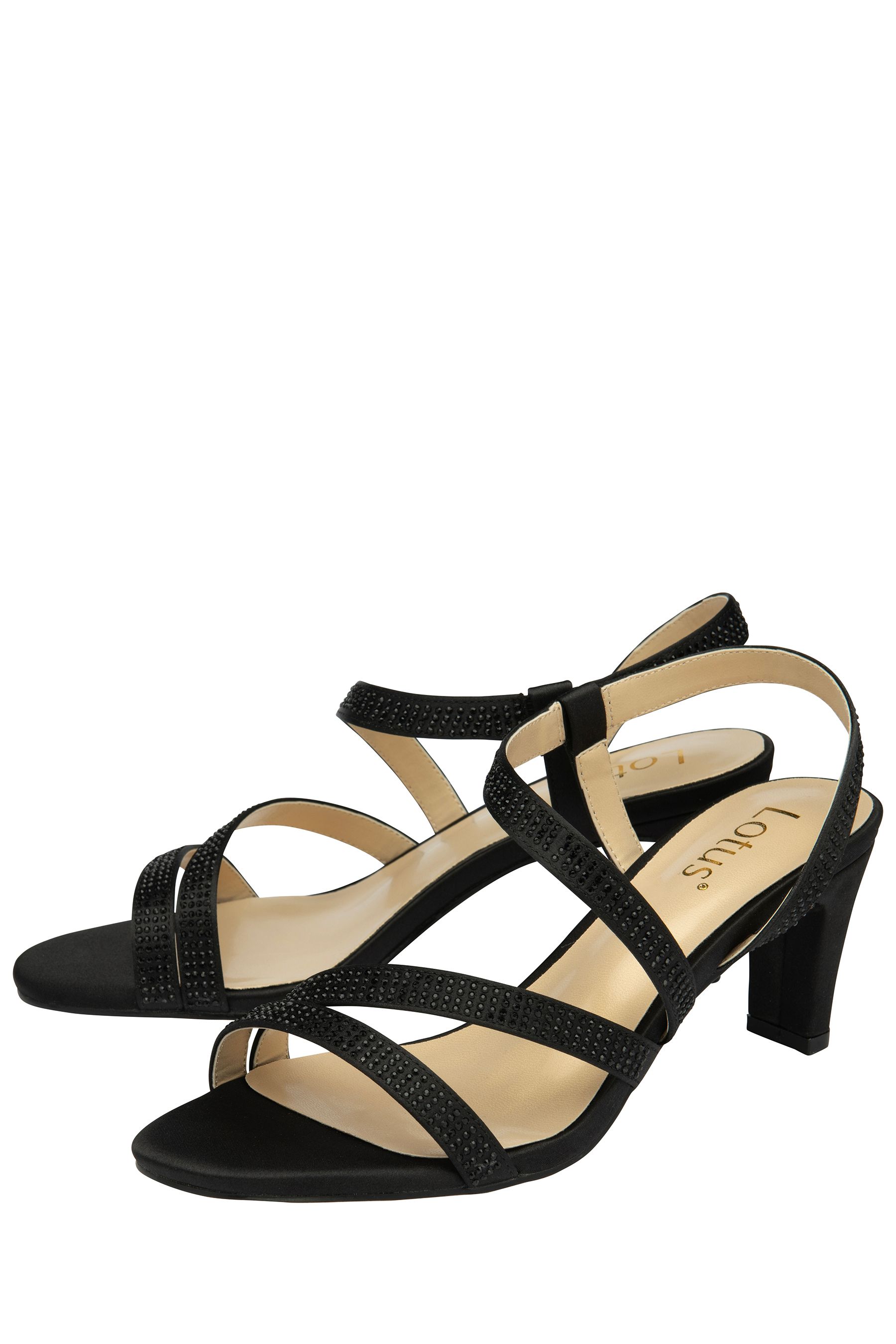 Buy Lotus Black Slip On Strappy Sandals from the Next UK online shop