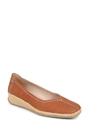 Pavers Brown Leather Espadrilles - Image 2 of 5