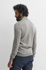 Oliver Sweeney Grey Curragh Mole Wool Zip Jumper - Image 2 of 6