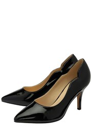 Lotus Black Stiletto Heel Patent Court Shoes - Image 2 of 4