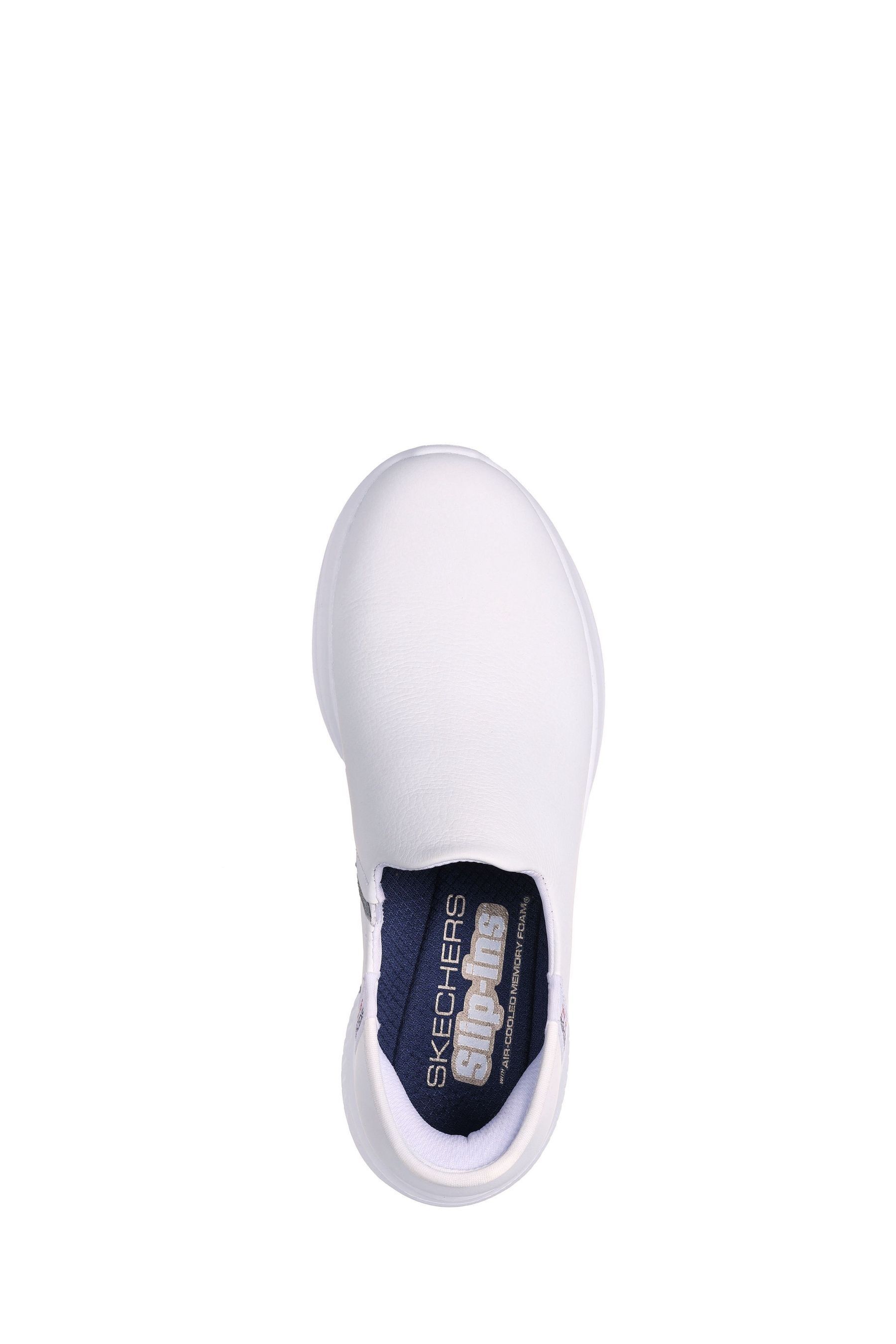 Skechers white memory foam trainers cheap