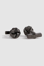 Reiss Gunmetal Callum Knot Cufflinks - Image 3 of 5