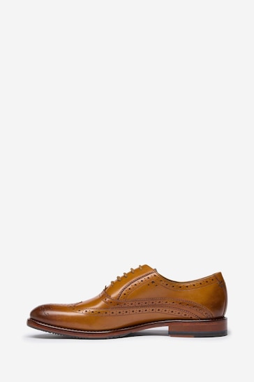 Oliver Sweeney Ledwell Light Tan Calf Leather Derby Brown Shoes