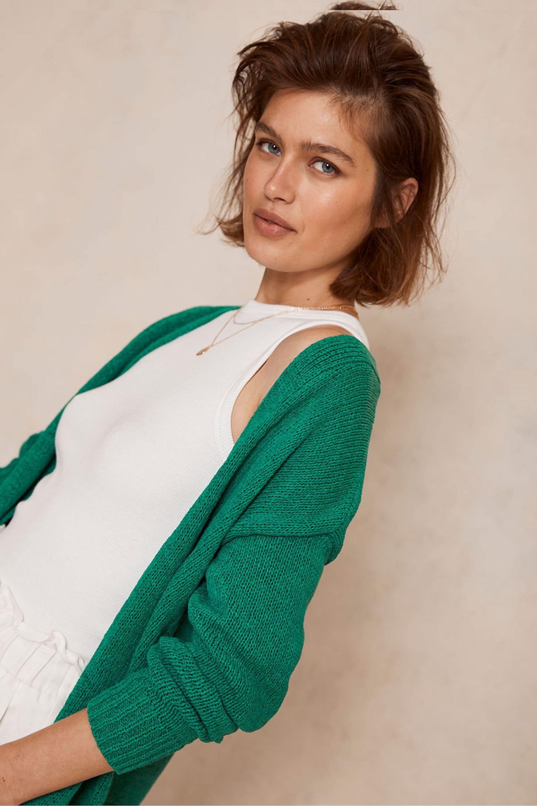 Mint velvet bottle green feather cardigan top