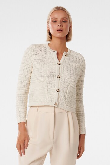 Buy Forever New Cream Chloe Cotton Textured Knit Cardigan from the Next UK  online shop