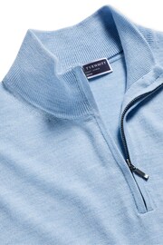 Charles Tyrwhitt Blue Sky Merino Zip Neck Jumper - Image 3 of 4