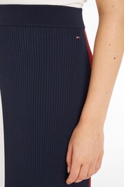 Tommy Hilfiger Blue Colour Block Rib Maxi Skirt - Image 2 of 4