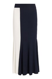 Tommy Hilfiger Blue Colour Block Rib Maxi Skirt - Image 3 of 4