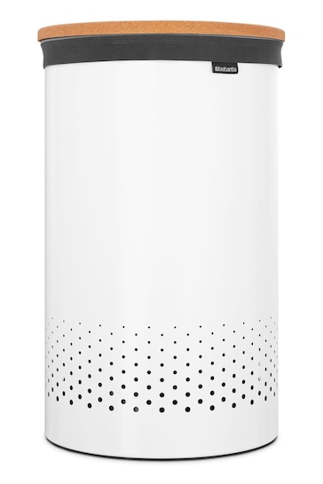 Brabantia White 60L Cork Lid Laundry Bin