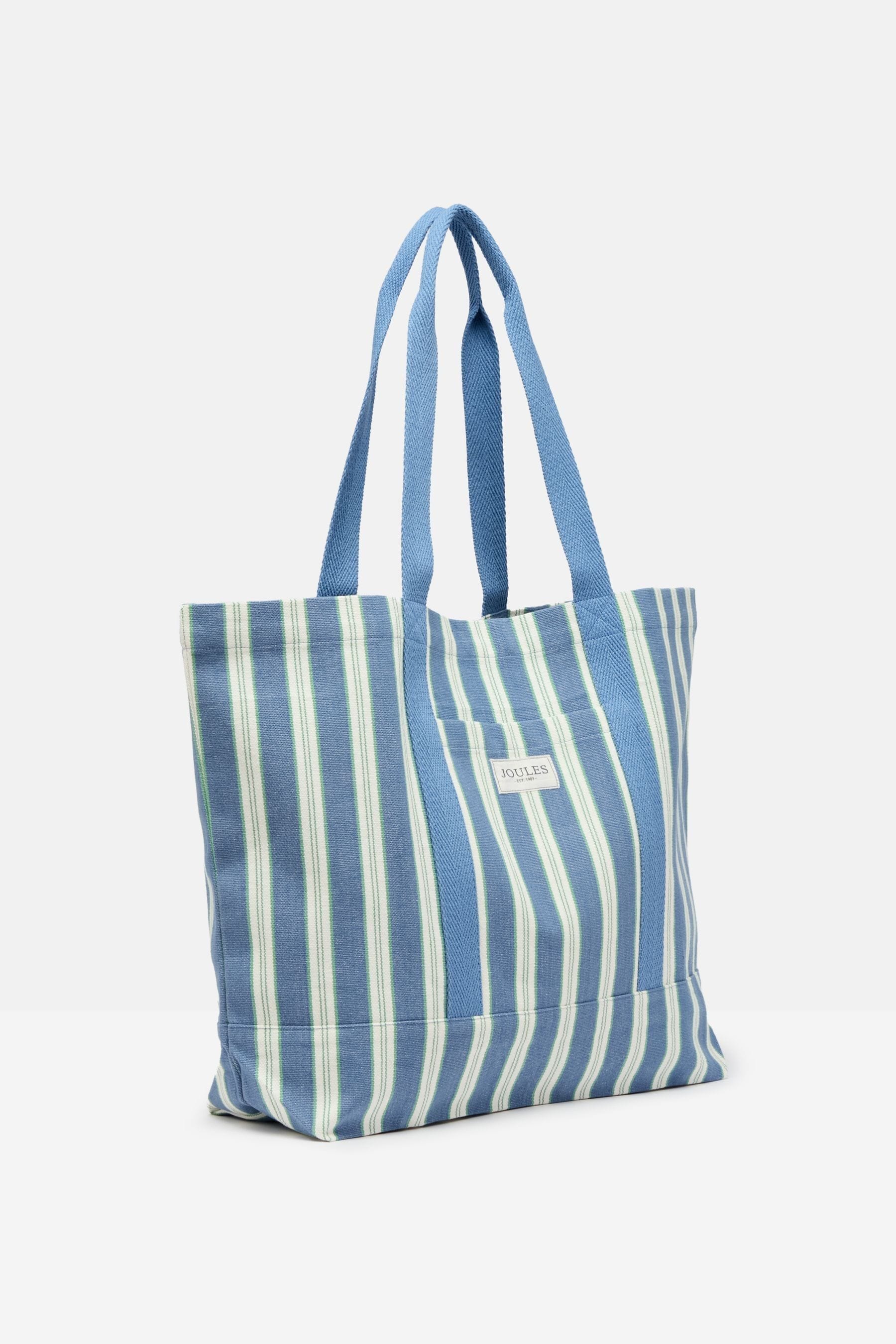 Buy Joules Promenade Blue White Striped Canvas Beach Bag from Next USA