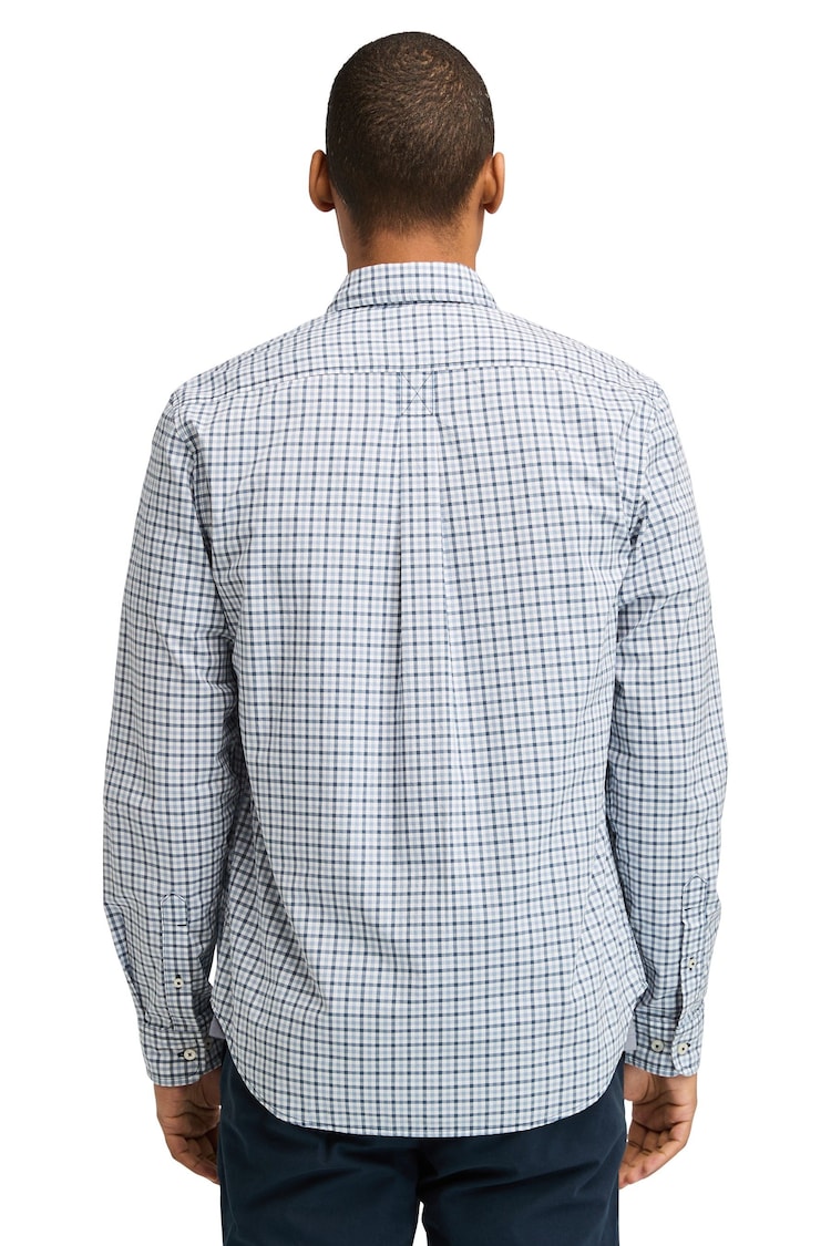 Timberland Blue Stretch Poplin Gingham Shirt - Image 2 of 5