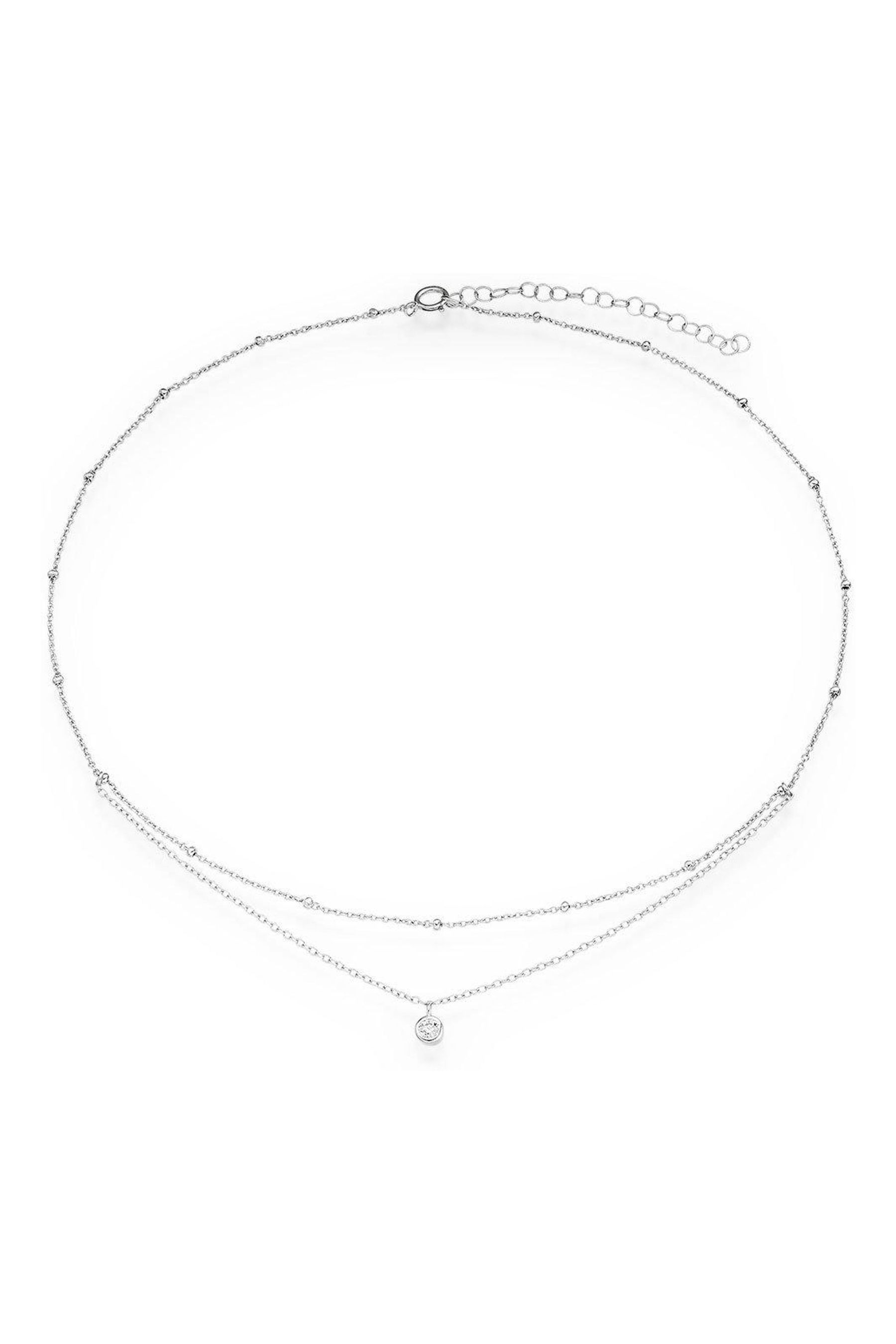 Buy Beaverbrooks Silver Cubic Zirconia Choker Necklace from the Next UK ...