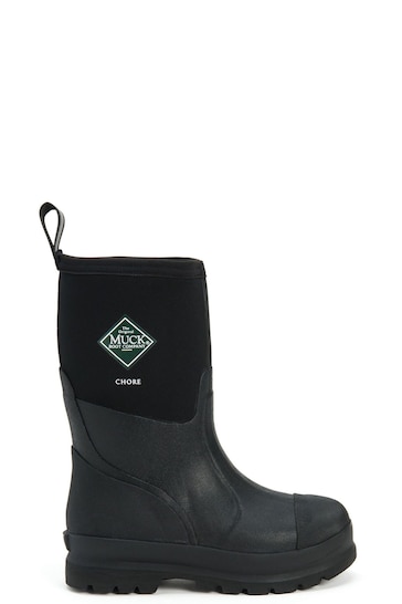 Muck Boots Black Chore Classic Mid Patterned Wellies