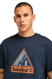 Timberland Blue Outdoor Front Graphic T-Shirt - Image 4 of 5