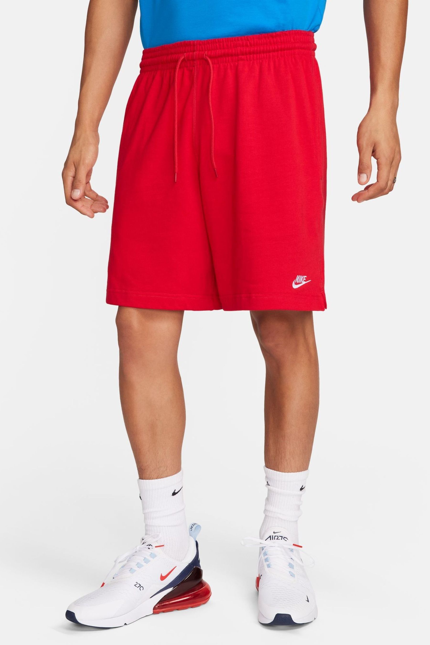 Red nike cotton shorts deals
