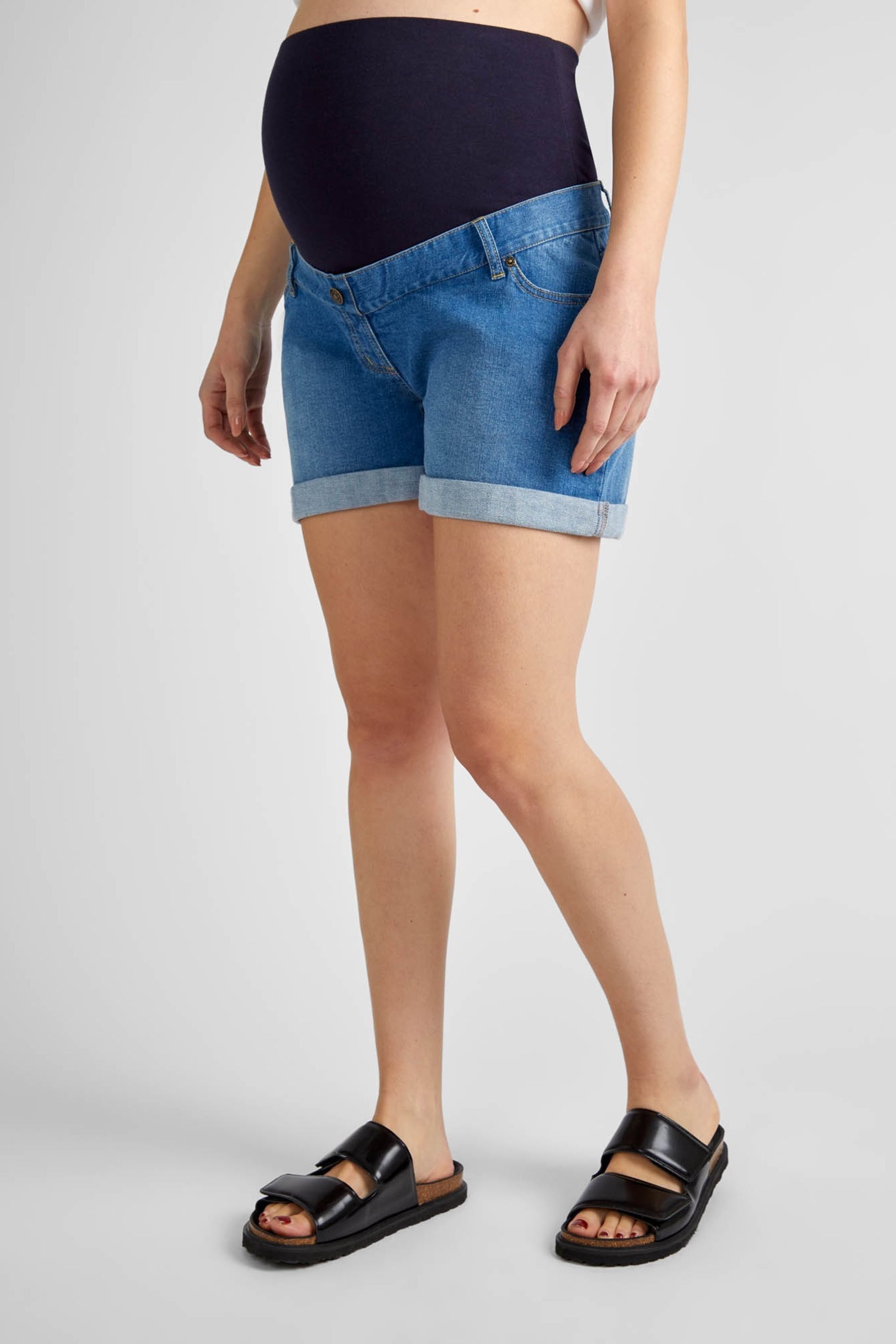 Buy JoJo Maman Bebe Light Wash Mid Wash Denim Maternity Shorts from Next Luxembourg