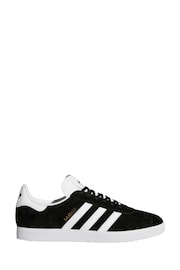 adidas Originals Black/White Gazelle Trainers - Image 1 of 10