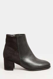 Yours Curve Black Extra Wide Fit Block Ankle PU Micro Boots - Image 2 of 4