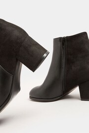 Yours Curve Black Extra Wide Fit Block Ankle PU Micro Boots - Image 3 of 4
