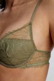 Calvin Klein Green Floral Lace Plunge Bra - Image 3 of 5