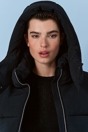 Black Hooded Padded Coat - Image 3 of 5
