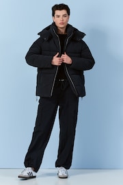 Black Hooded Padded Coat - Image 5 of 5