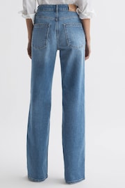 Reiss Mid Blue Marion Mid Rise Wide Leg Jeans - Image 4 of 4
