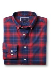 Charles Tyrwhitt Red Slim Fit Check Brushed Flannel Shirt - Image 5 of 5