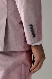 Pink Tailored Fit Trimmed Plain Suit Jacket - Image 5 of 11