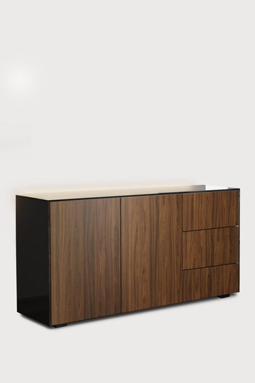 Frank Olsen Black/Walnut Smart LED 2 Door 3 Drawer Sideboard