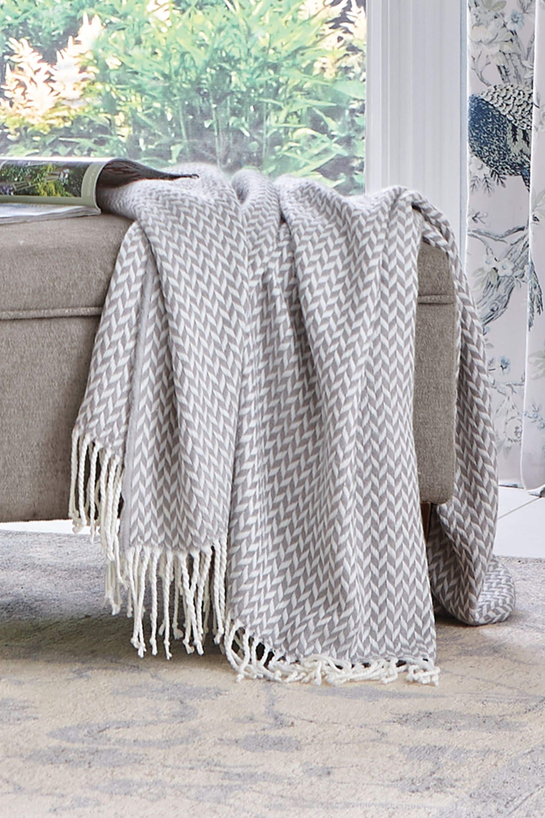 Buy Laura Ashley Steel Grey Arya Throw from the Next UK online shop