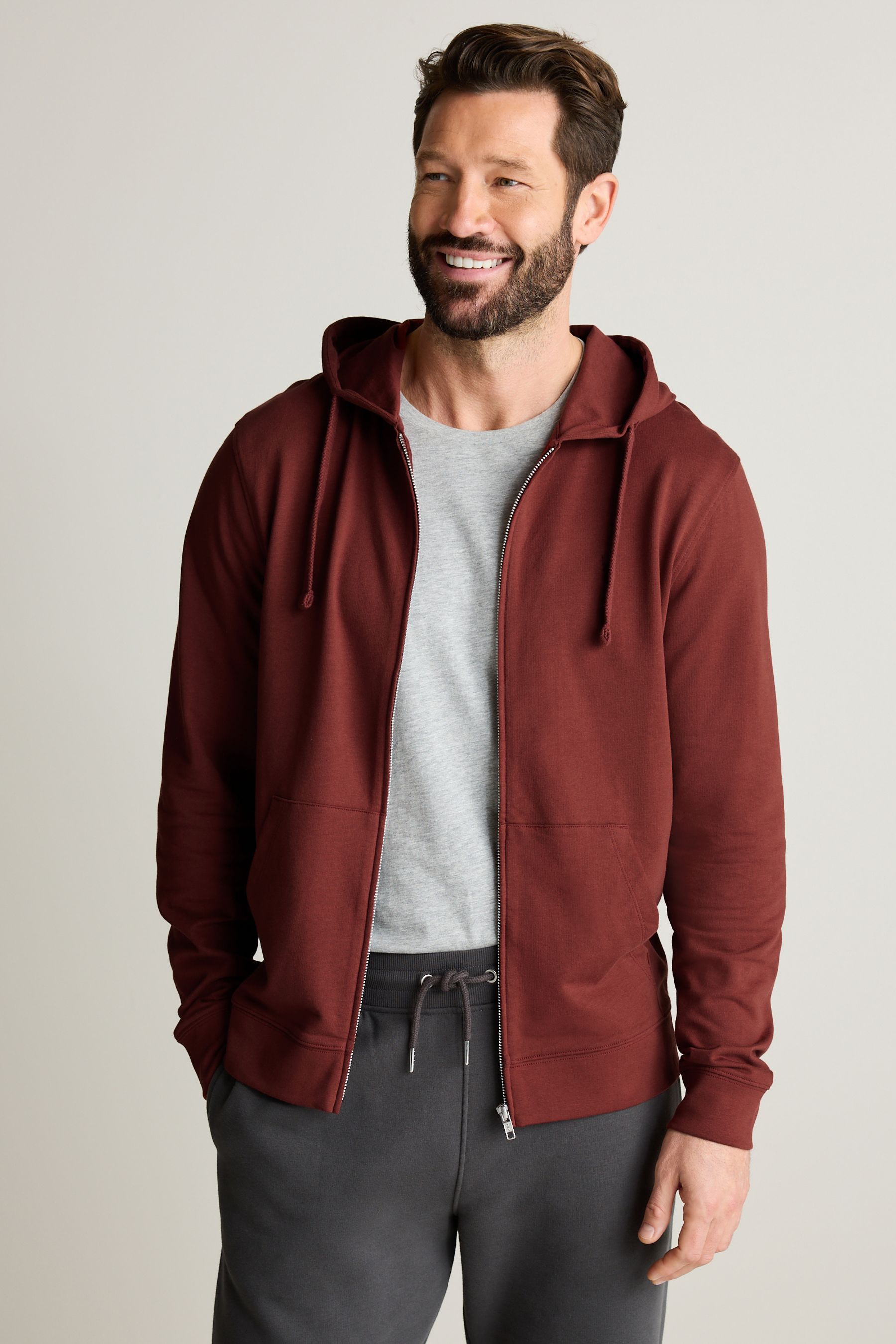 Buy Orange Lightweight Zip Up Hoodie from Next Luxembourg